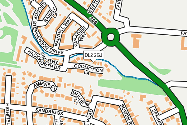 DL2 2GJ map - OS OpenMap – Local (Ordnance Survey)