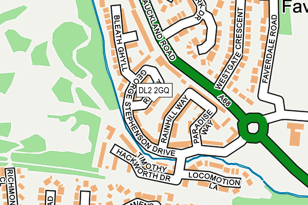 DL2 2GQ map - OS OpenMap – Local (Ordnance Survey)