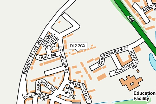 DL2 2GX map - OS OpenMap – Local (Ordnance Survey)