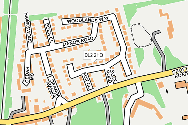 DL2 2HQ map - OS OpenMap – Local (Ordnance Survey)