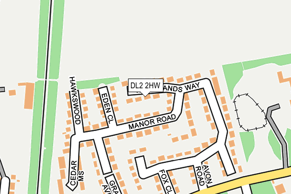 DL2 2HW map - OS OpenMap – Local (Ordnance Survey)