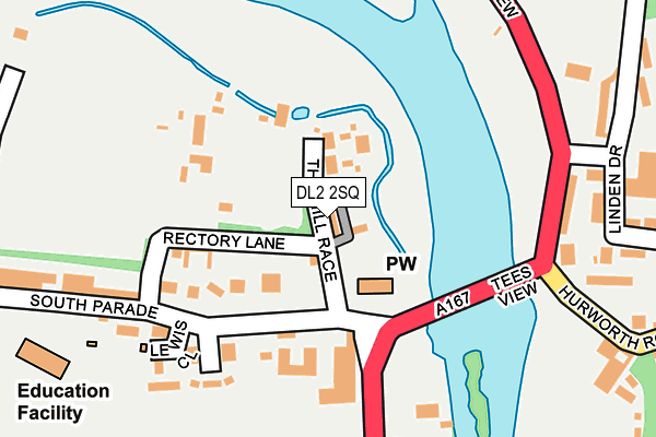 DL2 2SQ map - OS OpenMap – Local (Ordnance Survey)