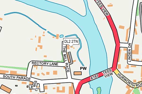 DL2 2TN map - OS OpenMap – Local (Ordnance Survey)