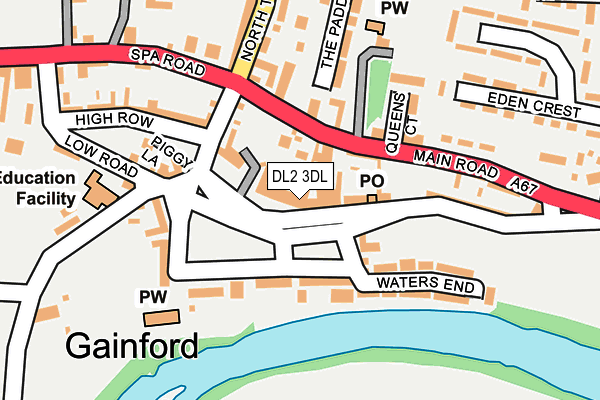 DL2 3DL map - OS OpenMap – Local (Ordnance Survey)