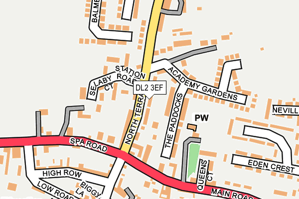 DL2 3EF map - OS OpenMap – Local (Ordnance Survey)