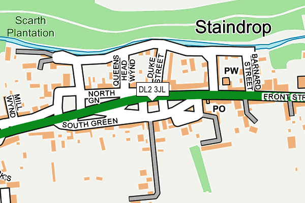 DL2 3JL map - OS OpenMap – Local (Ordnance Survey)