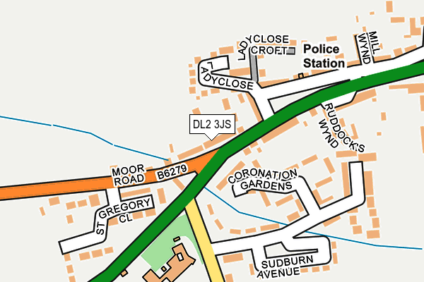 DL2 3JS map - OS OpenMap – Local (Ordnance Survey)