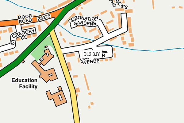 DL2 3JY map - OS OpenMap – Local (Ordnance Survey)