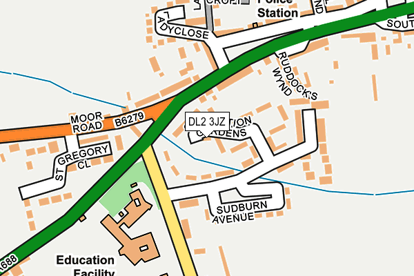 DL2 3JZ map - OS OpenMap – Local (Ordnance Survey)