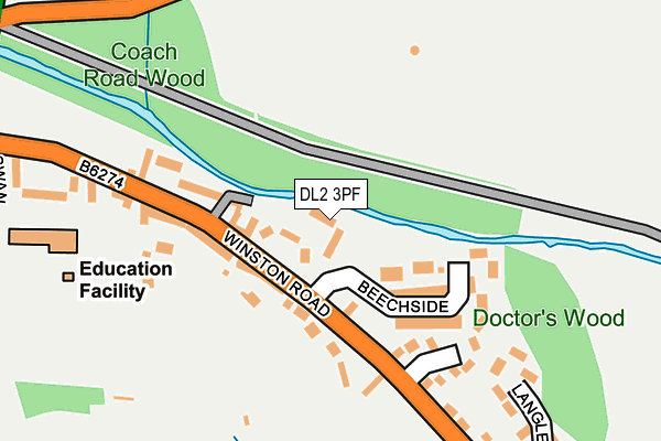 DL2 3PF map - OS OpenMap – Local (Ordnance Survey)