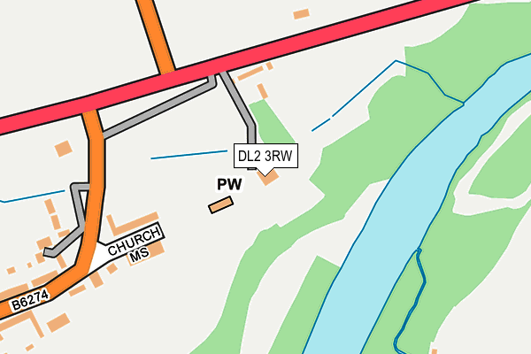 DL2 3RW map - OS OpenMap – Local (Ordnance Survey)