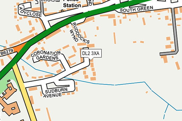 DL2 3XA map - OS OpenMap – Local (Ordnance Survey)