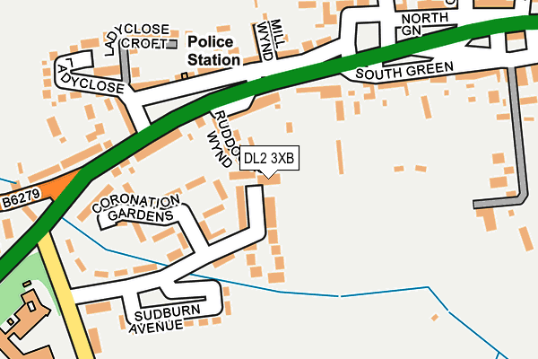 DL2 3XB map - OS OpenMap – Local (Ordnance Survey)