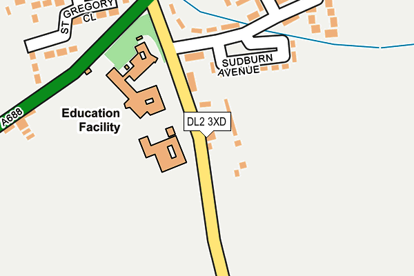 DL2 3XD map - OS OpenMap – Local (Ordnance Survey)