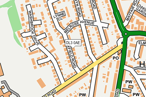 DL3 0AE map - OS OpenMap – Local (Ordnance Survey)