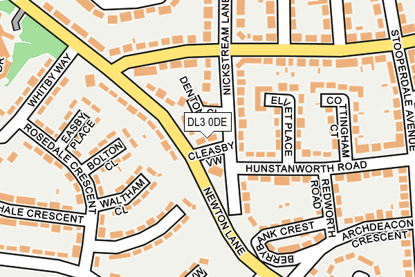 DL3 0DE map - OS OpenMap – Local (Ordnance Survey)