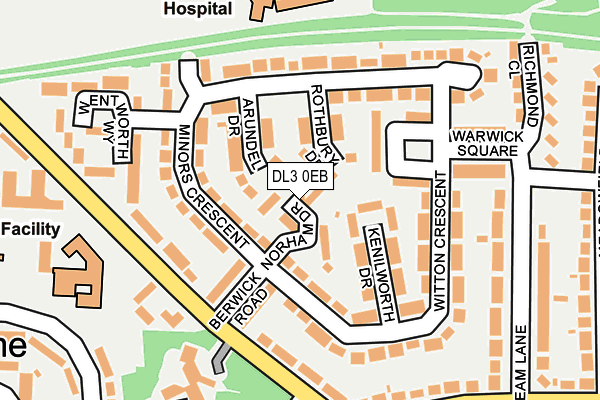DL3 0EB map - OS OpenMap – Local (Ordnance Survey)