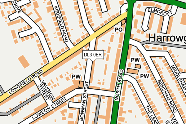 DL3 0ER map - OS OpenMap – Local (Ordnance Survey)