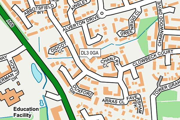 DL3 0GA map - OS OpenMap – Local (Ordnance Survey)
