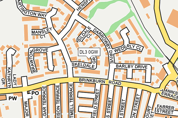 DL3 0GW map - OS OpenMap – Local (Ordnance Survey)