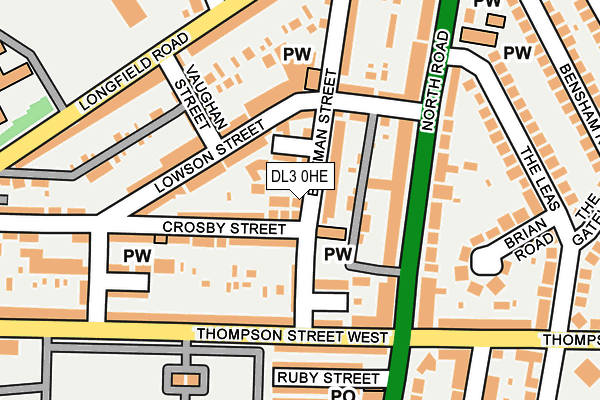 DL3 0HE map - OS OpenMap – Local (Ordnance Survey)