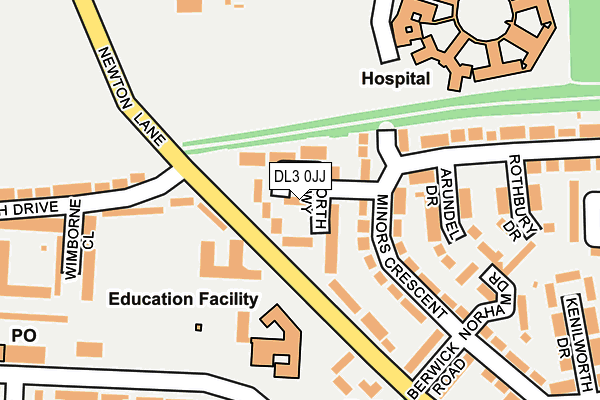 DL3 0JJ map - OS OpenMap – Local (Ordnance Survey)