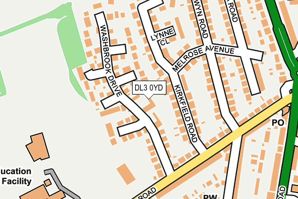DL3 0YD map - OS OpenMap – Local (Ordnance Survey)