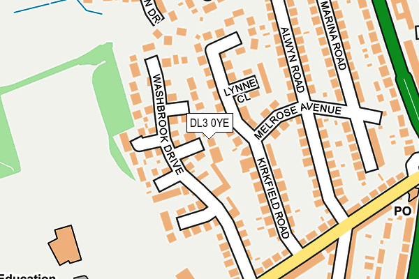 DL3 0YE map - OS OpenMap – Local (Ordnance Survey)