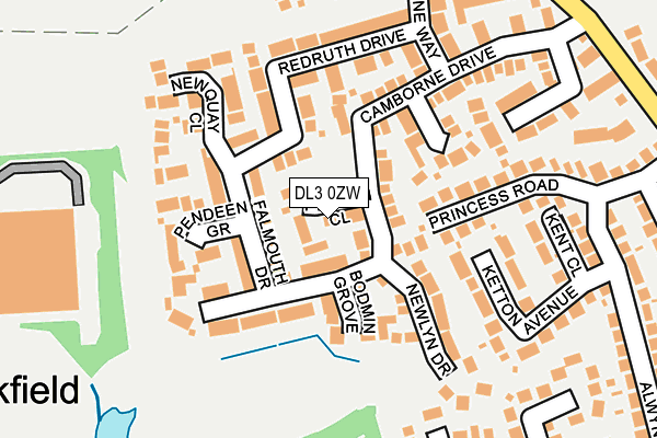 DL3 0ZW map - OS OpenMap – Local (Ordnance Survey)