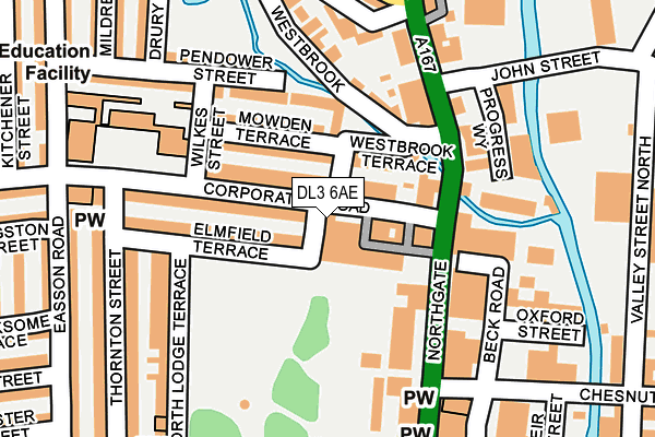 DL3 6AE map - OS OpenMap – Local (Ordnance Survey)