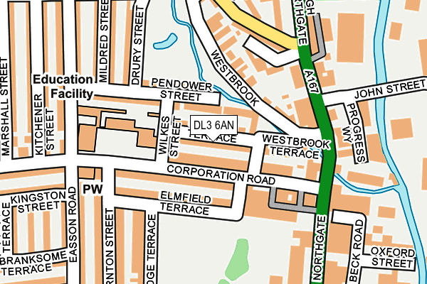 DL3 6AN map - OS OpenMap – Local (Ordnance Survey)