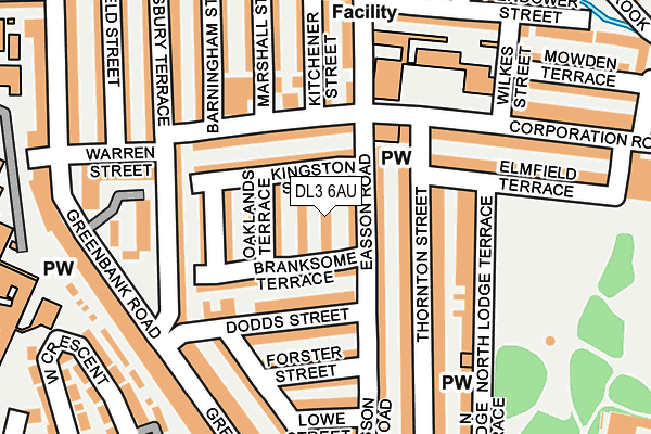 DL3 6AU map - OS OpenMap – Local (Ordnance Survey)