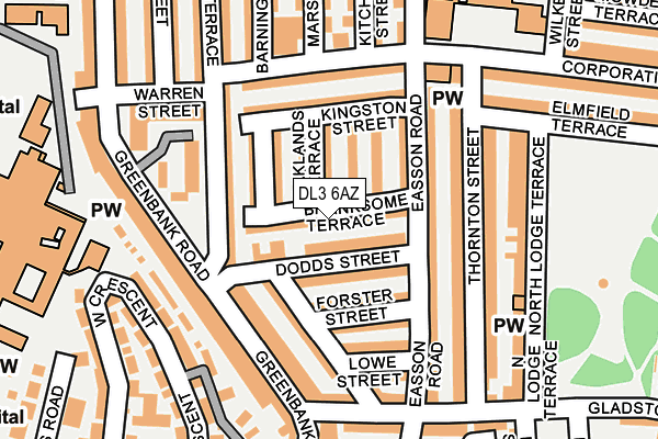 DL3 6AZ map - OS OpenMap – Local (Ordnance Survey)