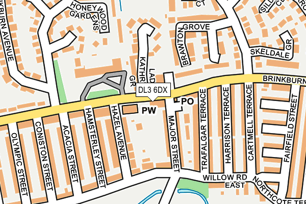 DL3 6DX map - OS OpenMap – Local (Ordnance Survey)