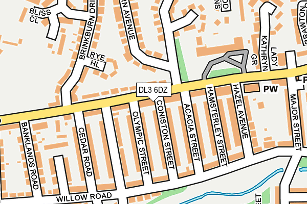 DL3 6DZ map - OS OpenMap – Local (Ordnance Survey)