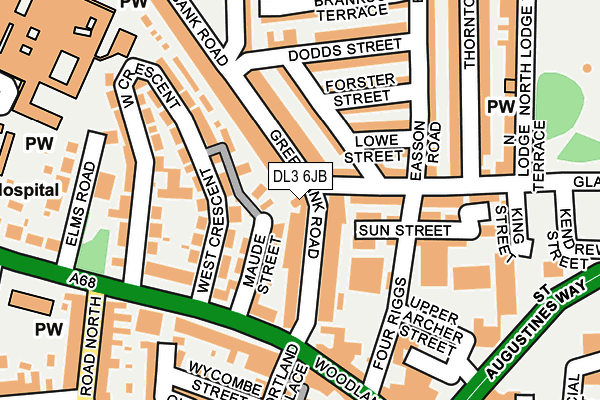 DL3 6JB map - OS OpenMap – Local (Ordnance Survey)