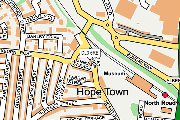 DL3 6RE map - OS OpenMap – Local (Ordnance Survey)