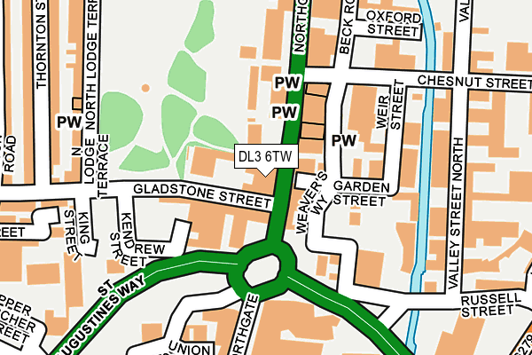 DL3 6TW map - OS OpenMap – Local (Ordnance Survey)