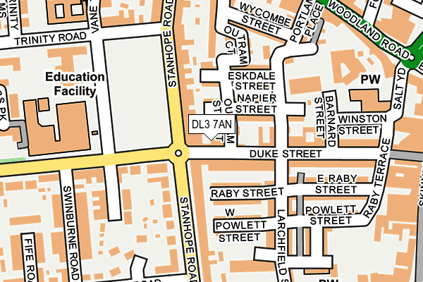 DL3 7AN map - OS OpenMap – Local (Ordnance Survey)