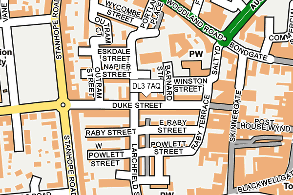 DL3 7AQ map - OS OpenMap – Local (Ordnance Survey)