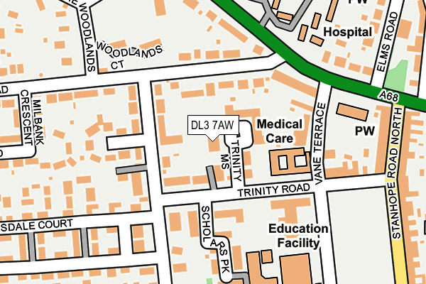 DL3 7AW map - OS OpenMap – Local (Ordnance Survey)