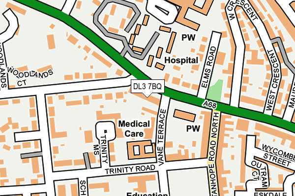 DL3 7BQ map - OS OpenMap – Local (Ordnance Survey)