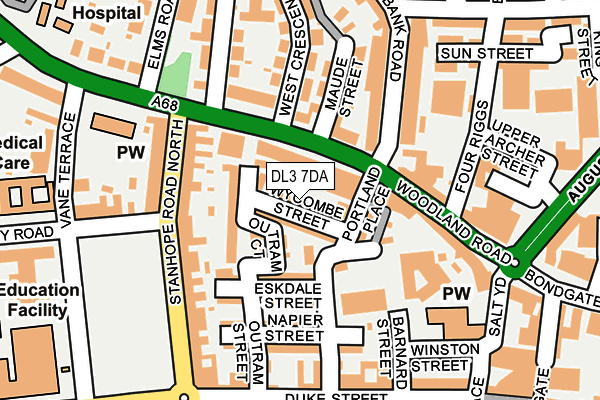 DL3 7DA map - OS OpenMap – Local (Ordnance Survey)
