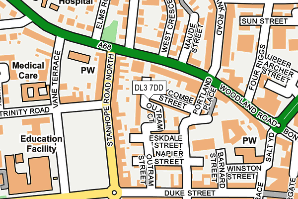 DL3 7DD map - OS OpenMap – Local (Ordnance Survey)