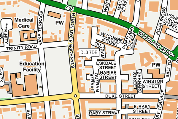DL3 7DE map - OS OpenMap – Local (Ordnance Survey)