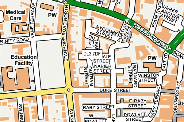 DL3 7DF map - OS OpenMap – Local (Ordnance Survey)
