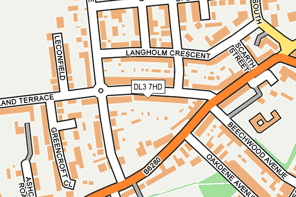 DL3 7HD map - OS OpenMap – Local (Ordnance Survey)