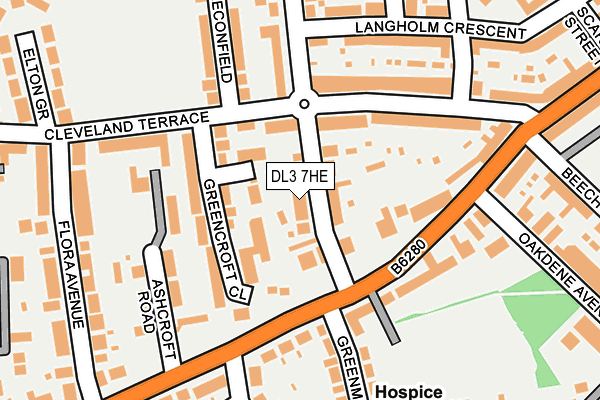 DL3 7HE map - OS OpenMap – Local (Ordnance Survey)
