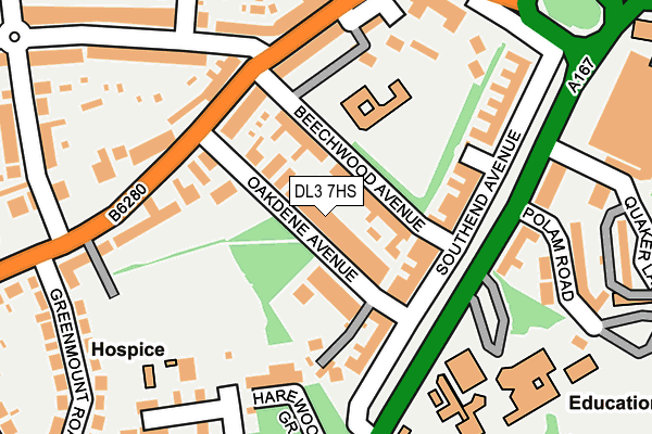 DL3 7HS map - OS OpenMap – Local (Ordnance Survey)