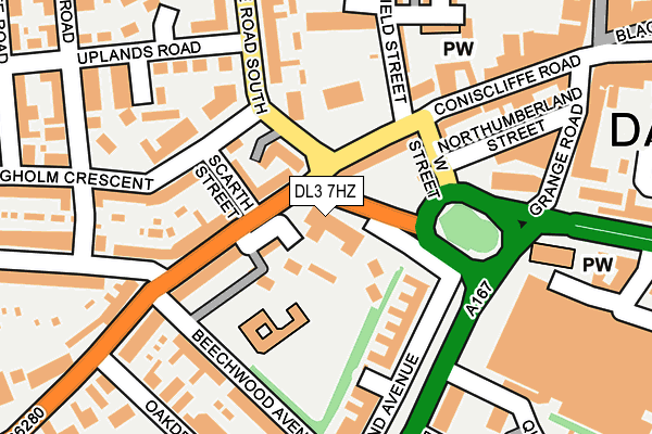 DL3 7HZ map - OS OpenMap – Local (Ordnance Survey)